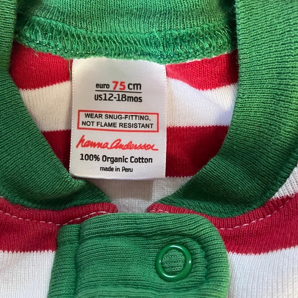 Hanna Andersson Zip Up Sleeper Red Green 12-18m - Picture 5 of 6